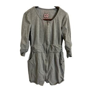 Juicy Couture 3/4 Sleeve Gray Full Zip Sweatshirt dress size L